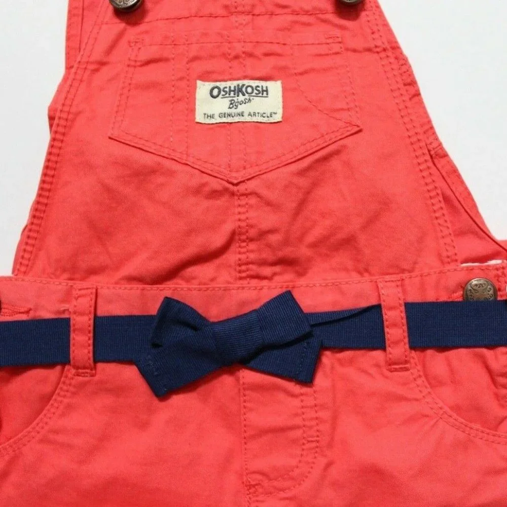 OshKosh B'gosh Ribbon Belt Bib Shortalls Romper Size 6M
